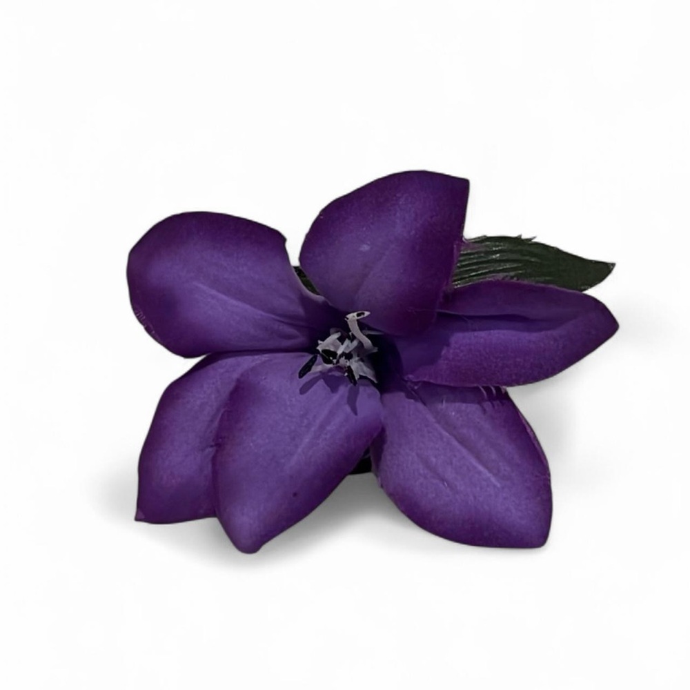 Vintage Y2K Purple Orchid Flower Hair Tie